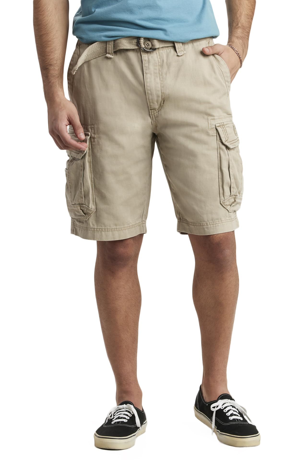 UNIONBAY Men's Survivor Belted Cargo Short - Reg and Big & Tall Sizes | Comfortable Hiking Pants for Outdoor Activities
