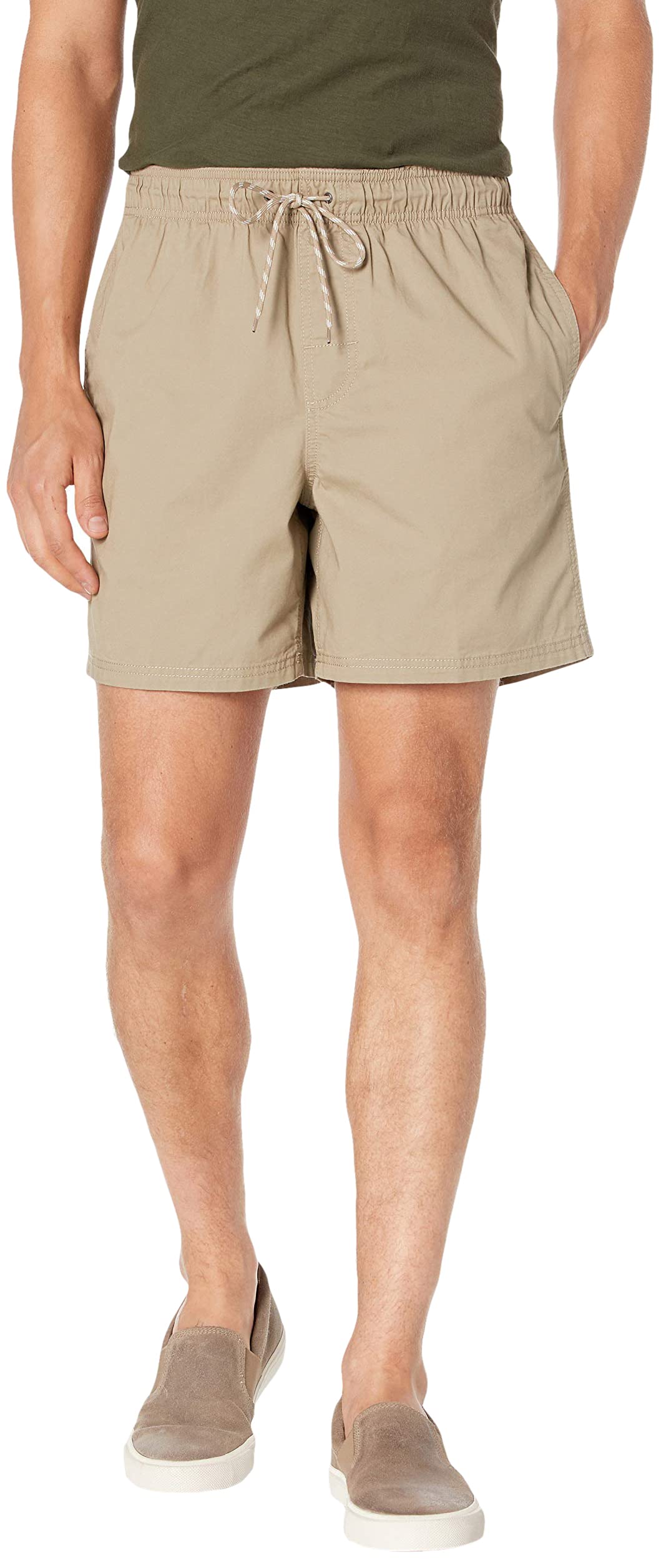 Amazon Essentials Men's Drawstring Shorts 6 Inches Inseam Safe for Skin