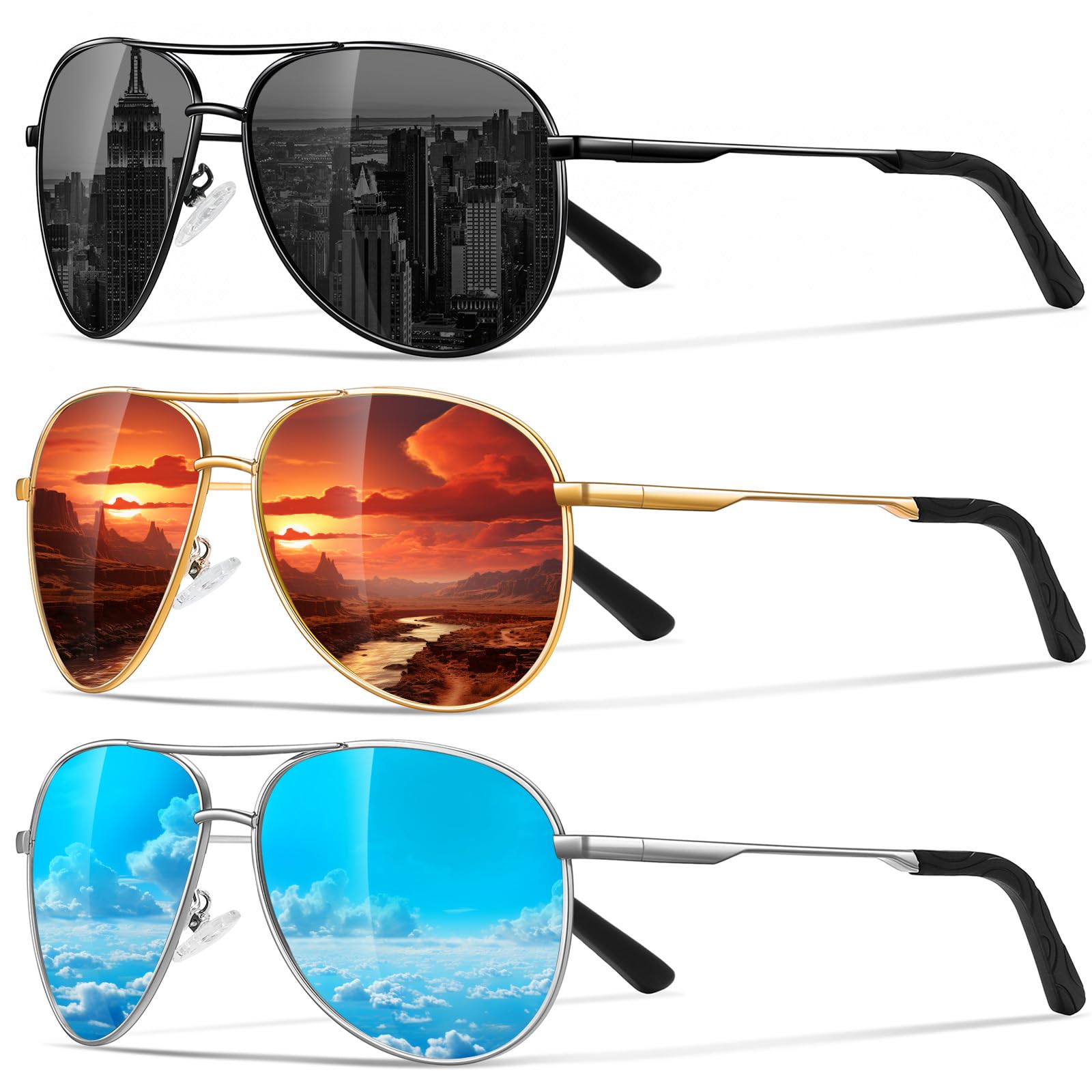 Eiuizah Polarized Aviator Sunglasses with UV Protection for Men and Women
| Eiuizah Driving Sunglasses for Fishing and
